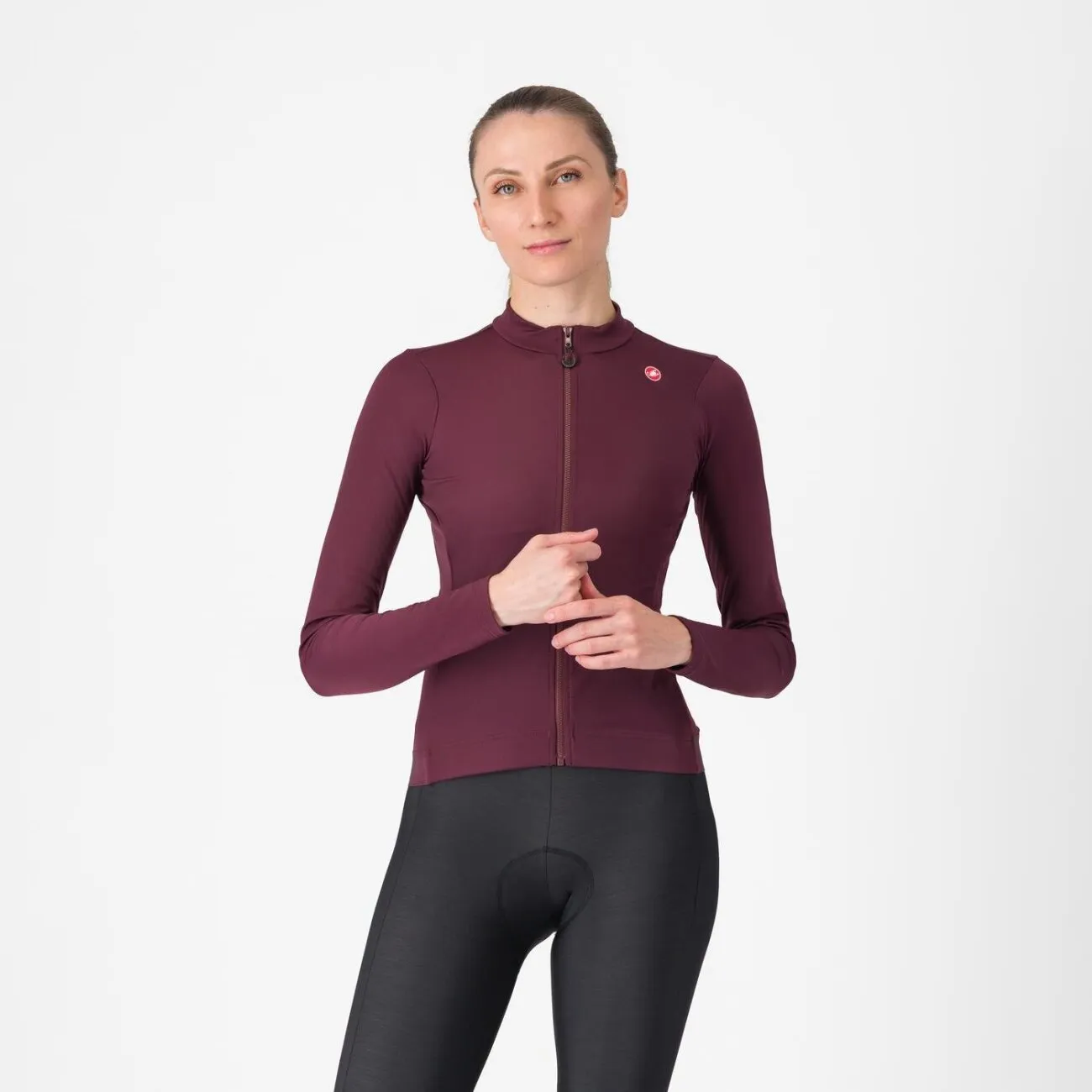 CASTELLI Cyklistický dres s dlhým rukávom zimný - ESPRESSO THERMAL W LS - červená CASTELLI Cyklistický dres s dlhým rukávom zimný - ESPRESSO THERMAL W LS - červená