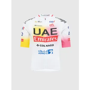 PISSEI Cyklistický dres s krátkym rukávom - UAE TEAM EMIRATES REPLICA - GIRO + TOUR 24 - biela/ružová/žltá PISSEI Cyklistický dres s krátkym rukávom - UAE TEAM EMIRATES REPLICA - GIRO + TOUR 24 - biela/ružová/žltá
