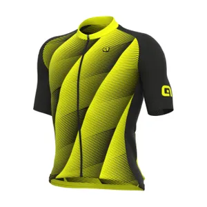 ALÉ Cyklistický dres s krátkym rukávom - PR-R SQUARE - žltá ALÉ Cyklistický dres s krátkym rukávom - PR-R SQUARE - žltá