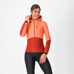 CASTELLI Cyklistická zateplená bunda - UNLIMITED W - oranžová/červená CASTELLI Cyklistická zateplená bunda - UNLIMITED W - oranžová/červená