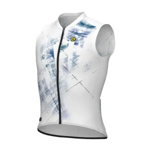 ALÉ Cyklistický dres bez rukávov - MIRROR PR-E - biela/modrá ALÉ Cyklistický dres bez rukávov - MIRROR PR-E - biela/modrá