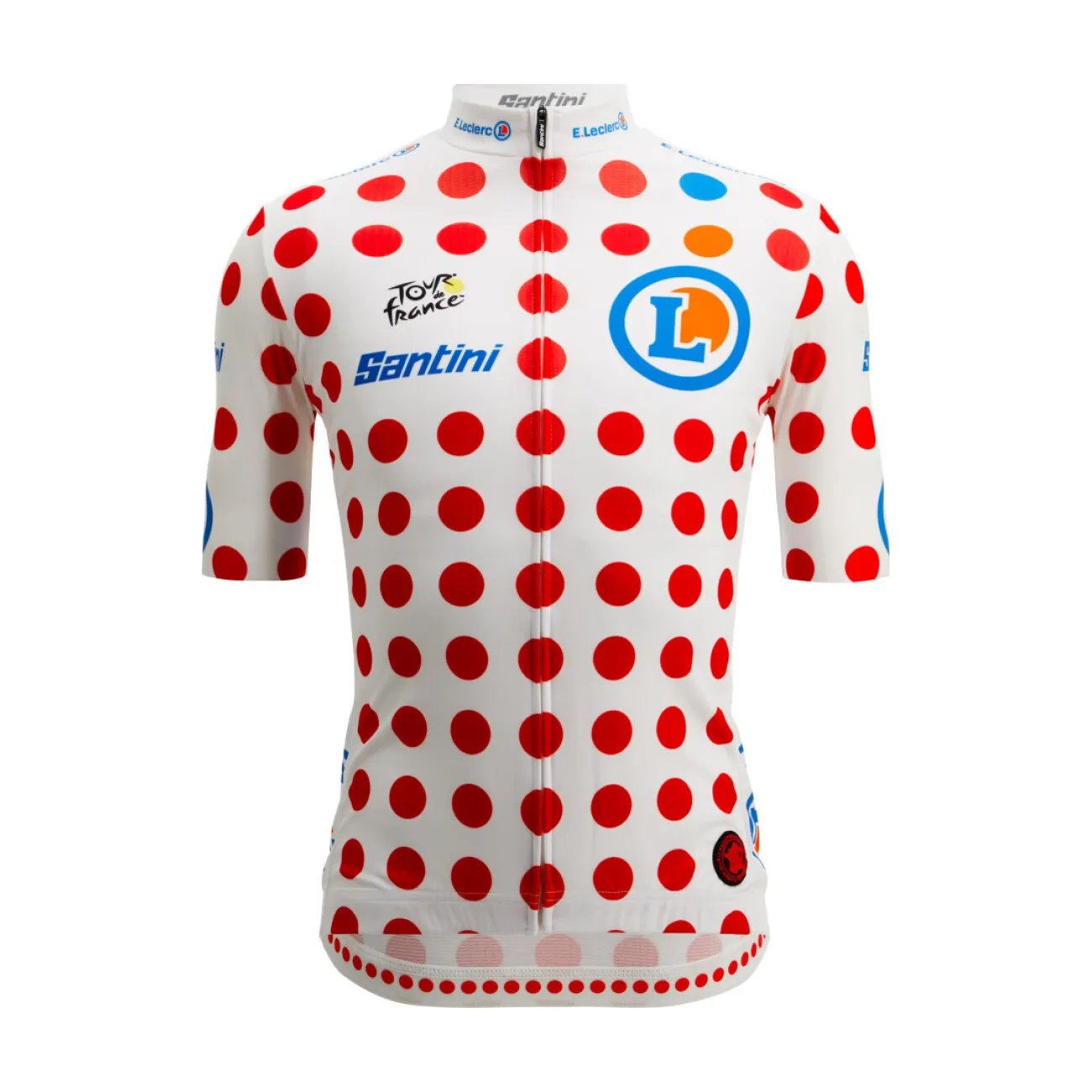 SANTINI Cyklistický dres s krátkym rukávom - TOUR DE FRANCE - POLKA DOT JERSEY - viacfarebná SANTINI Cyklistický dres s krátkym rukávom - TOUR DE FRANCE - POLKA DOT JERSEY - viacfarebná
