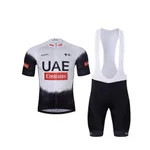 BONAVELO Cyklistický krátky dres a krátke nohavice - UAE 2025 - čierna/biela BONAVELO Cyklistický krátky dres a krátke nohavice - UAE 2025 - čierna/biela