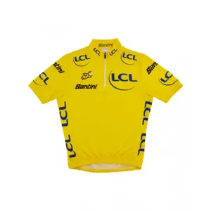 SANTINI Cyklistický dres s krátkym rukávom - TOUR DE FRANCE 2023 - žltá SANTINI Cyklistický dres s krátkym rukávom - TOUR DE FRANCE 2023 - žltá