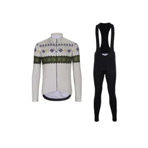 HOLOKOLO Cyklistický dlhý dres a nohavice - FROSTTRAIL WINTER - zelená/šedá/čierna HOLOKOLO Cyklistický dlhý dres a nohavice - FROSTTRAIL WINTER - zelená/šedá/čierna