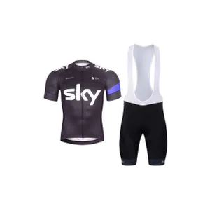 BONAVELO Cyklistický krátky dres a krátke nohavice - SKY - modrá/čierna BONAVELO Cyklistický krátky dres a krátke nohavice - SKY - modrá/čierna