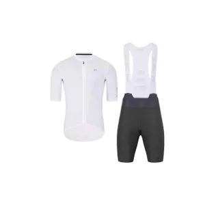 HOLOKOLO Cyklistický krátky dres a krátke nohavice - VICTORIOUS - biela/čierna HOLOKOLO Cyklistický krátky dres a krátke nohavice - VICTORIOUS - biela/čierna