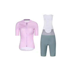 RIVANELLE Cyklistický krátky dres a krátke nohavice - CRYSTELLE - zelená/ružová RIVANELLE Cyklistický krátky dres a krátke nohavice - CRYSTELLE - zelená/ružová