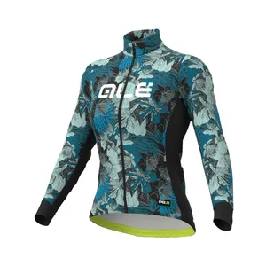 ALÉ Cyklistický dres s dlhým rukávom zimný - AMAZZONIA LADY WNT - čierna/zelená ALÉ Cyklistický dres s dlhým rukávom zimný - AMAZZONIA LADY WNT - čierna/zelená