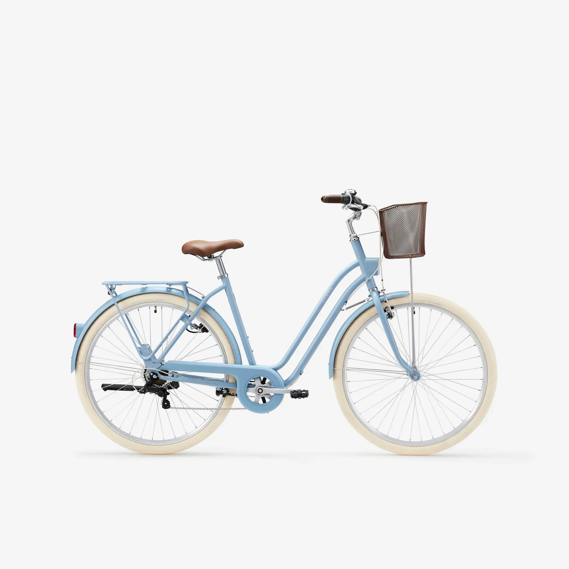 Mestský bicykel - Mestský bicykel Elops 520 so zníženým rámom džínovo modrý Mestský bicykel - Mestský bicykel Elops 520 so zníženým rámom džínovo modrý