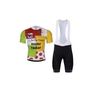 BONAVELO Cyklistický krátky dres a krátke nohavice - 1985 LA VIE CLAIRE - čierna/viacfarebná BONAVELO Cyklistický krátky dres a krátke nohavice - 1985 LA VIE CLAIRE - čierna/viacfarebná