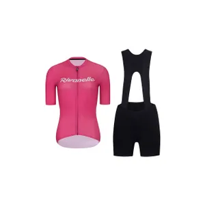 RIVANELLE Cyklistický krátky dres a krátke nohavice - DRAW UP - čierna/ružová RIVANELLE Cyklistický krátky dres a krátke nohavice - DRAW UP - čierna/ružová