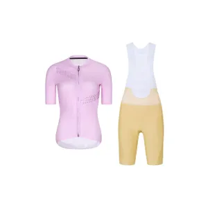 RIVANELLE Cyklistický krátky dres a krátke nohavice - CRYSTELLE - béžová/ružová RIVANELLE Cyklistický krátky dres a krátke nohavice - CRYSTELLE - béžová/ružová