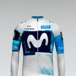GOBIK Cyklistický dres s dlhým rukávom zimný - HYBER MOVISTAR TEAM 2025 - biela/modrá/svetlo modrá GOBIK Cyklistický dres s dlhým rukávom zimný - HYBER MOVISTAR TEAM 2025 - biela/modrá/svetlo modrá