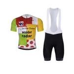 BONAVELO Cyklistický krátky dres a krátke nohavice - 1985 LA VIE CLAIRE - čierna/viacfarebná BONAVELO Cyklistický krátky dres a krátke nohavice - 1985 LA VIE CLAIRE - čierna/viacfarebná