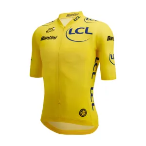 SANTINI Cyklistický dres s krátkym rukávom - TDF LEADER - žltá SANTINI Cyklistický dres s krátkym rukávom - TDF LEADER - žltá