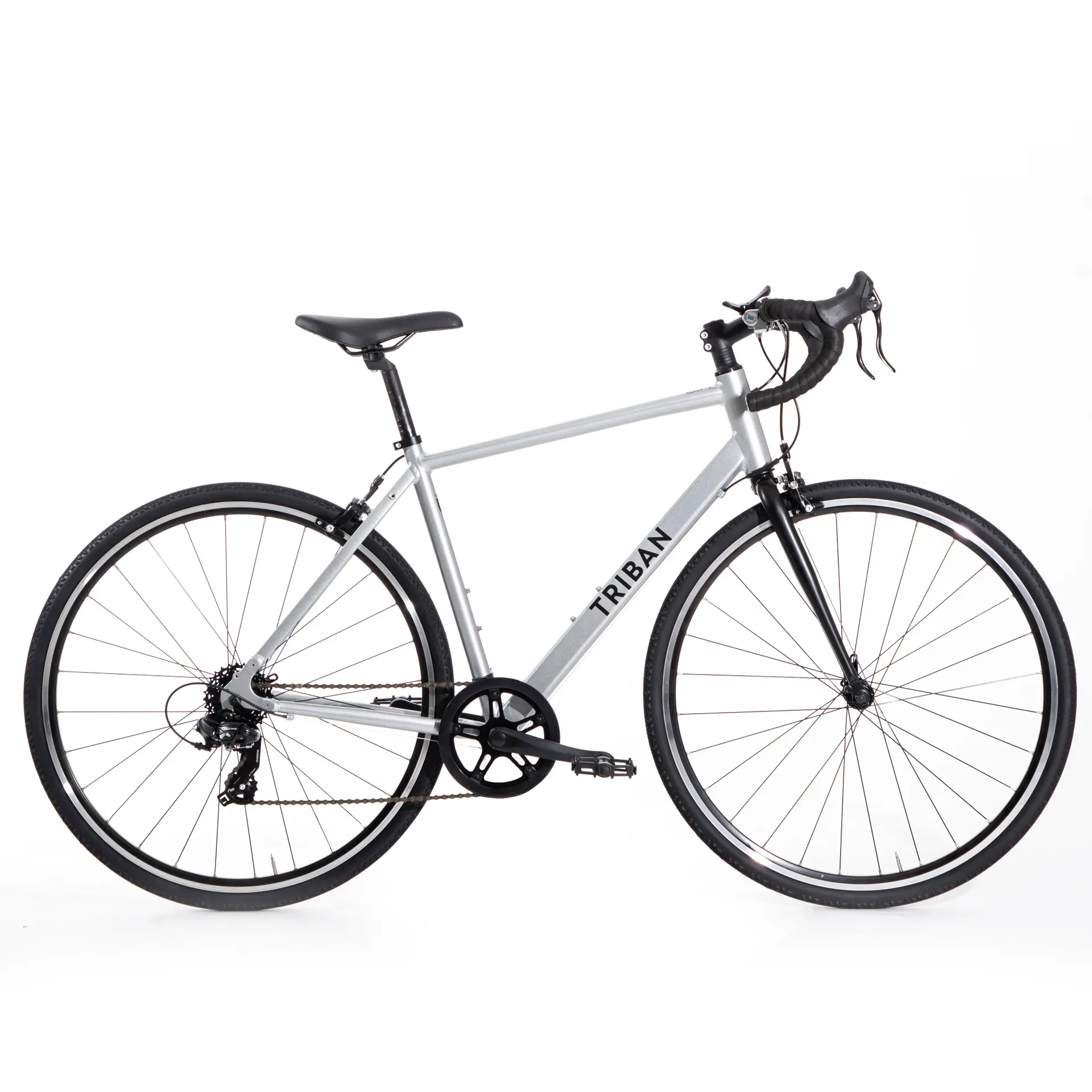 Gravel bicykel - Pánsky cestný bicykel RC 100 sivý Gravel bicykel - Pánsky cestný bicykel RC 100 sivý