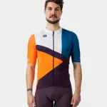 ALÉ Cyklistický dres s krátkym rukávom - NEXT - oranžová/modrá/čierna/biela ALÉ Cyklistický dres s krátkym rukávom - NEXT - oranžová/modrá/čierna/biela