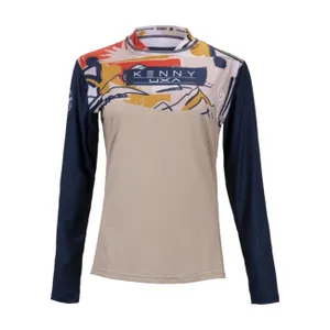 KENNY Cyklistický dres s dlhým rukávom letný - CHARGER - béžová/modrá KENNY Cyklistický dres s dlhým rukávom letný - CHARGER - béžová/modrá
