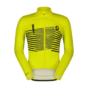 SCOTT Cyklistický dres s dlhým rukávom zimný - TEAM WARM GRAPHICS - žltá SCOTT Cyklistický dres s dlhým rukávom zimný - TEAM WARM GRAPHICS - žltá