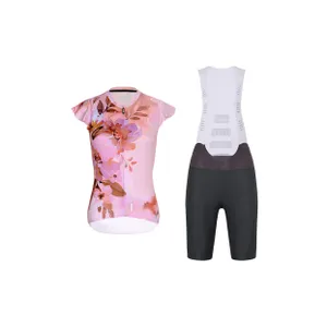 RIVANELLE Cyklistický krátky dres a krátke nohavice - MISS FLOWERY - antracitová/ružová RIVANELLE Cyklistický krátky dres a krátke nohavice - MISS FLOWERY - antracitová/ružová