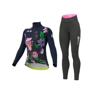 ALÉ Cyklistický zimný dres a nohavice - PR-R CITY LADY WNT - fialová/čierna/modrá ALÉ Cyklistický zimný dres a nohavice - PR-R CITY LADY WNT - fialová/čierna/modrá