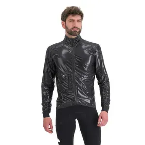 Pánska cyklistická bunda SPORTFUL Giara packable jacket, black Pánska cyklistická bunda SPORTFUL Giara packable jacket, black