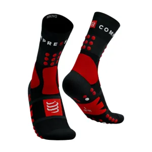 COMPRESSPORT Cyklistické ponožky klasické - HIKING - červená/čierna COMPRESSPORT Cyklistické ponožky klasické - HIKING - červená/čierna