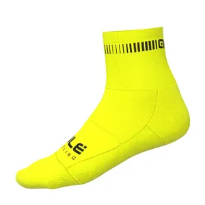 ALÉ Cyklistické ponožky klasické - LOGO Q-SKIN - žltá ALÉ Cyklistické ponožky klasické - LOGO Q-SKIN - žltá