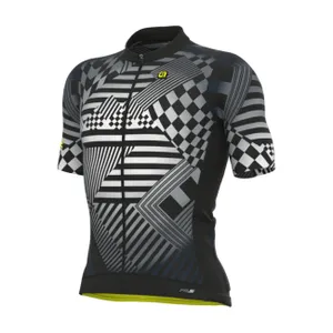 ALÉ Cyklistický dres s krátkym rukávom - PR-S CHECKER - šedá ALÉ Cyklistický dres s krátkym rukávom - PR-S CHECKER - šedá