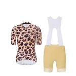 RIVANELLE Cyklistický krátky dres a krátke nohavice - WILDCAT II - béžová/čierna RIVANELLE Cyklistický krátky dres a krátke nohavice - WILDCAT II - béžová/čierna