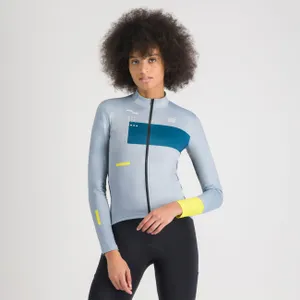 SPORTFUL Cyklistický dres s dlhým rukávom zimný - BREAKOUT SUPERGIARA THERMAL W - šedá/modrá SPORTFUL Cyklistický dres s dlhým rukávom zimný - BREAKOUT SUPERGIARA THERMAL W - šedá/modrá