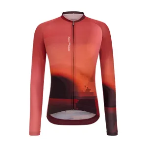 SANTINI Cyklistický dres s dlhým rukávom letný - LUCE - červená SANTINI Cyklistický dres s dlhým rukávom letný - LUCE - červená