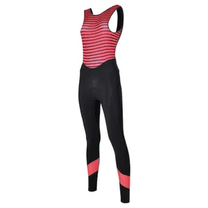 SANTINI Cyklistické nohavice dlhé s trakmi - CORAL BENGAL LADY - čierna/ružová SANTINI Cyklistické nohavice dlhé s trakmi - CORAL BENGAL LADY - čierna/ružová