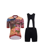 RIVANELLE Cyklistický krátky dres a krátke nohavice - FREE ELITE LADY LIMI - oranžová/čierna/viacfarebná RIVANELLE Cyklistický krátky dres a krátke nohavice - FREE ELITE LADY LIMI - oranžová/čierna/viacfarebná