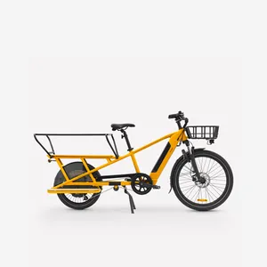 Nákladný bicykel - Nákladný elektrobicykel R500E Longtail so zadným nosičom žltý Nákladný bicykel - Nákladný elektrobicykel R500E Longtail so zadným nosičom žltý