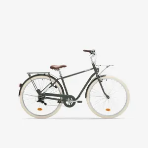 Mestský bicykel - Mestský bicykel Elops 520 s vysokým rámom kaki Mestský bicykel - Mestský bicykel Elops 520 s vysokým rámom kaki
