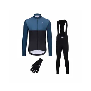 HOLOKOLO Cyklistický mega set - STRIPES WINTER - modrá/čierna HOLOKOLO Cyklistický mega set - STRIPES WINTER - modrá/čierna