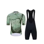 HOLOKOLO Cyklistický krátky dres a krátke nohavice - FOREST - zelená/oranžová/hnedá HOLOKOLO Cyklistický krátky dres a krátke nohavice - FOREST - zelená/oranžová/hnedá