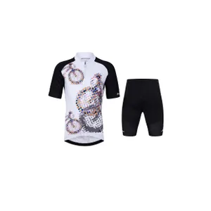 HOLOKOLO Cyklistický krátky dres a krátke nohavice - RIDERS KIDS - viacfarebná/biela/čierna HOLOKOLO Cyklistický krátky dres a krátke nohavice - RIDERS KIDS - viacfarebná/biela/čierna