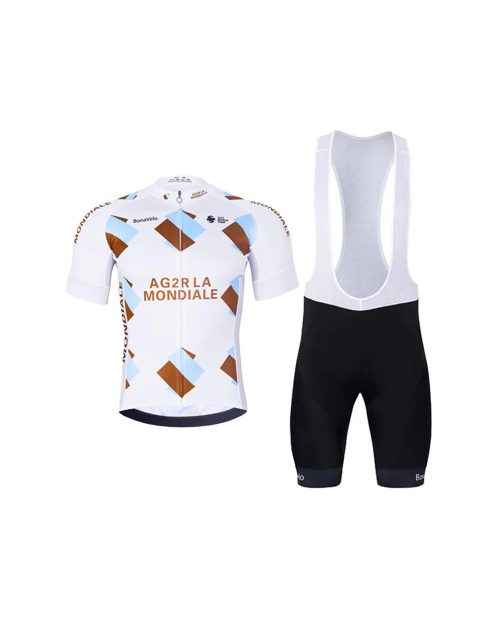 BONAVELO Cyklistický krátky dres a krátke nohavice - AG2R LA MONDIALE - čierna/viacfarebná BONAVELO Cyklistický krátky dres a krátke nohavice - AG2R LA MONDIALE - čierna/viacfarebná