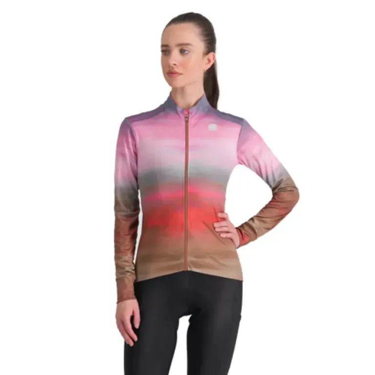 Dámsky cyklistický dres s dlhým rukávom SPORTFUL Flow supergiara w thermal jersey, cayenna red pink Dámsky cyklistický dres s dlhým rukávom SPORTFUL Flow supergiara w thermal jersey, cayenna red pink