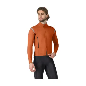 CASTELLI Cyklistická zateplená bunda - PERFETTO ROS 3 - hnedá CASTELLI Cyklistická zateplená bunda - PERFETTO ROS 3 - hnedá