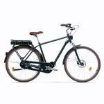 Mestský bicykel - Mestský elektrický bicykel Elops 920 E Connect s vysokým rámom zelený Mestský bicykel - Mestský elektrický bicykel Elops 920 E Connect s vysokým rámom zelený