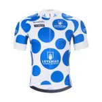 BONAVELO Cyklistický dres s krátkym rukávom - LA VUELTA - biela/modrá BONAVELO Cyklistický dres s krátkym rukávom - LA VUELTA - biela/modrá