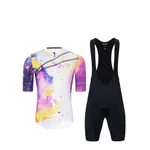 HOLOKOLO Cyklistický krátky dres a krátke nohavice - SPLASH - šedá/fialová HOLOKOLO Cyklistický krátky dres a krátke nohavice - SPLASH - šedá/fialová