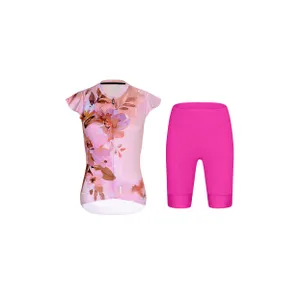 RIVANELLE Cyklistický krátky dres a krátke nohavice - MISS FLOWERY - cyklamenová/ružová RIVANELLE Cyklistický krátky dres a krátke nohavice - MISS FLOWERY - cyklamenová/ružová