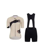 RIVANELLE Cyklistický krátky dres a krátke nohavice - HANDS LADY - čierna/béžová RIVANELLE Cyklistický krátky dres a krátke nohavice - HANDS LADY - čierna/béžová