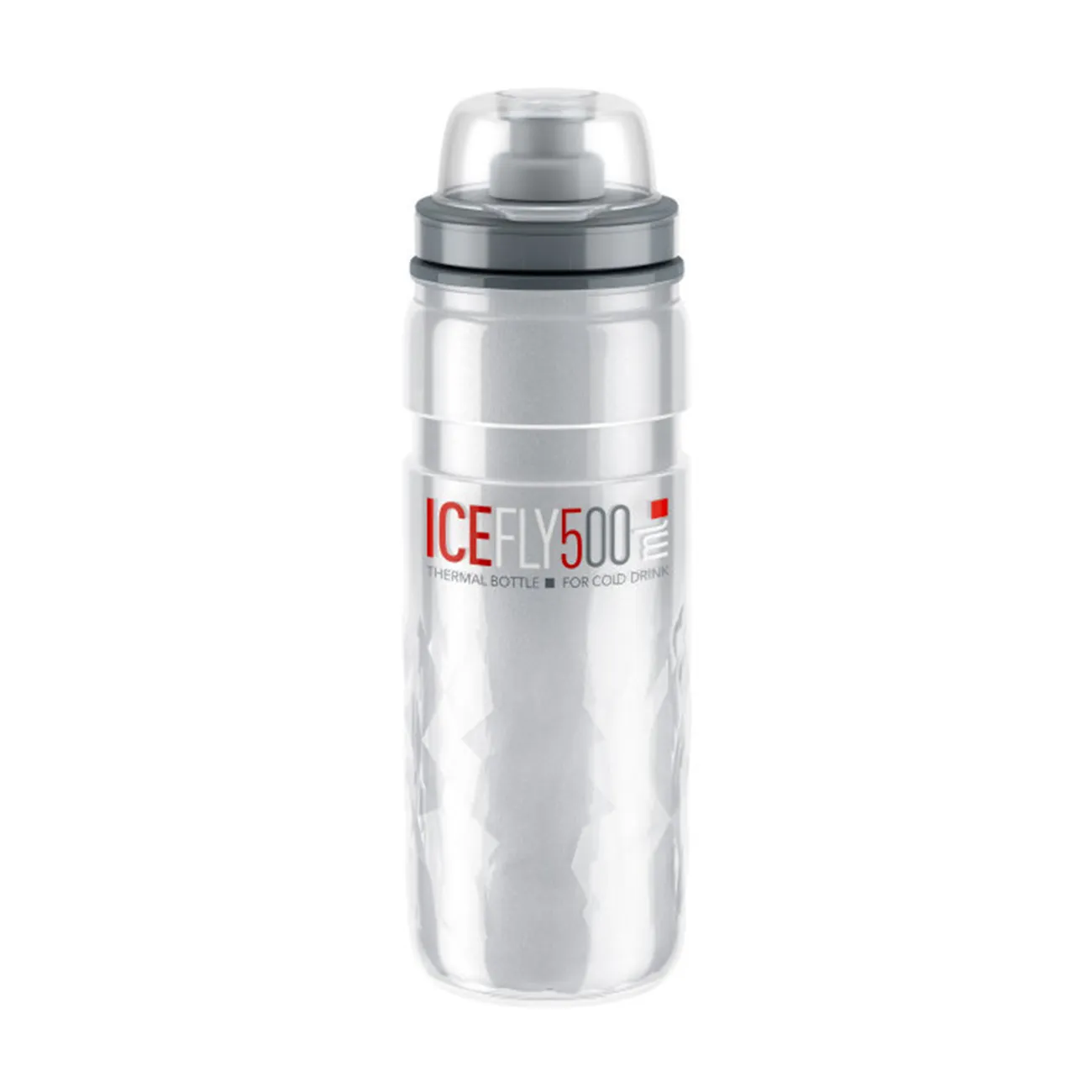 ELITE Cyklistická fľaša na vodu - ICE FLY MTB 500 ml - transparentná ELITE Cyklistická fľaša na vodu - ICE FLY MTB 500 ml - transparentná