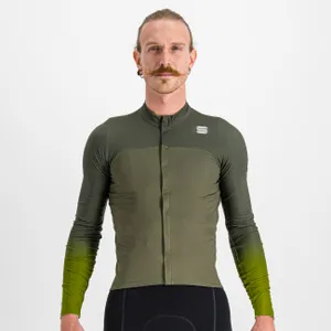 SPORTFUL Cyklistický dres s dlhým rukávom zimný - BODYFIT PRO - zelená SPORTFUL Cyklistický dres s dlhým rukávom zimný - BODYFIT PRO - zelená